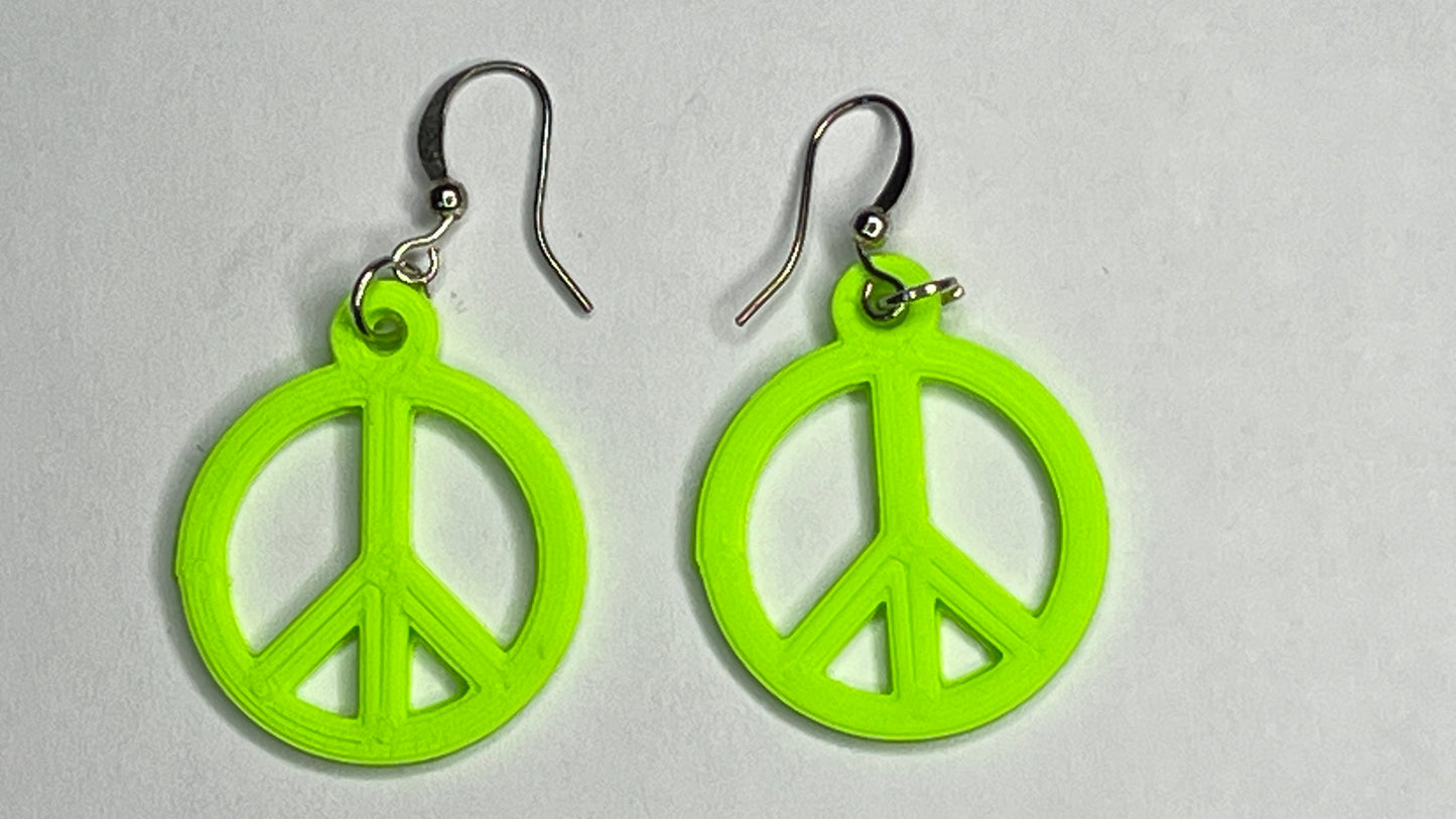 Peace symbol earrings