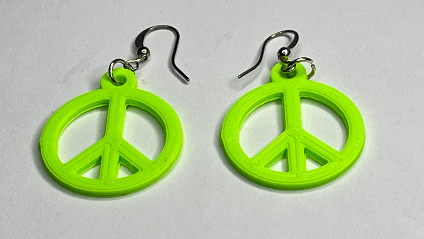 Peace symbol earrings