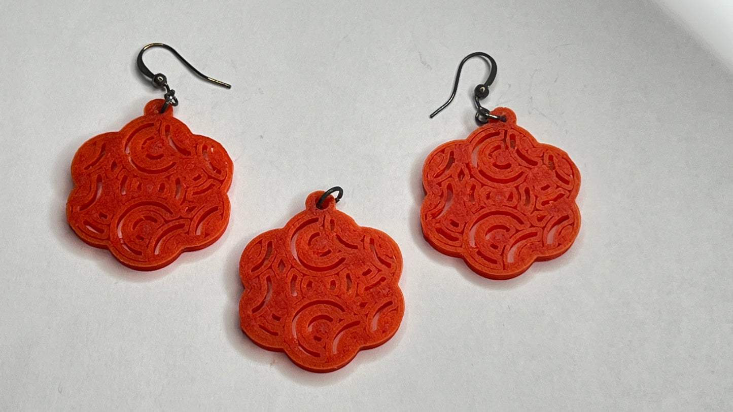 Mandala circles earring and pendant set